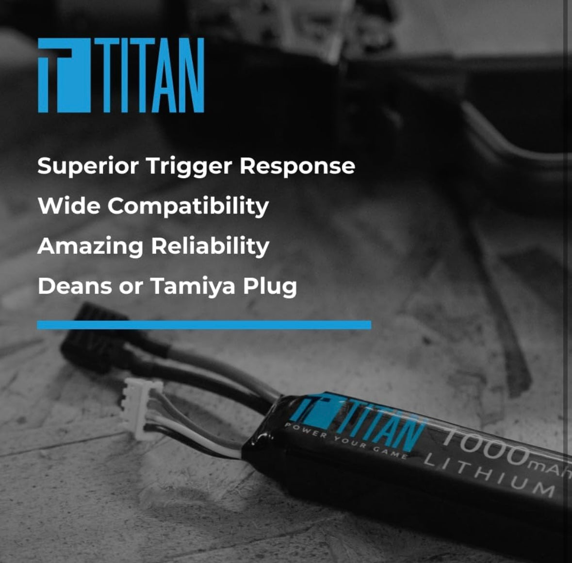 T TITAN Titan Airsoft LiPo 1200mAh 11.1v 25C Stick T-Plug (Deans)