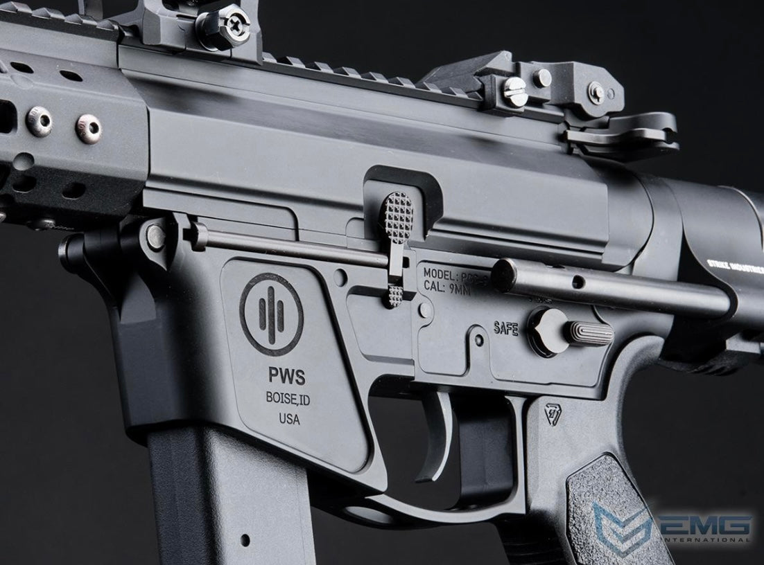 EMG Strike Industries x PWS Licensed 9mm Pistol Caliber Carbine AEG (Model: 5" M-LOK Rail / Viper PDW Stock / 350 FPS / Gun Only)