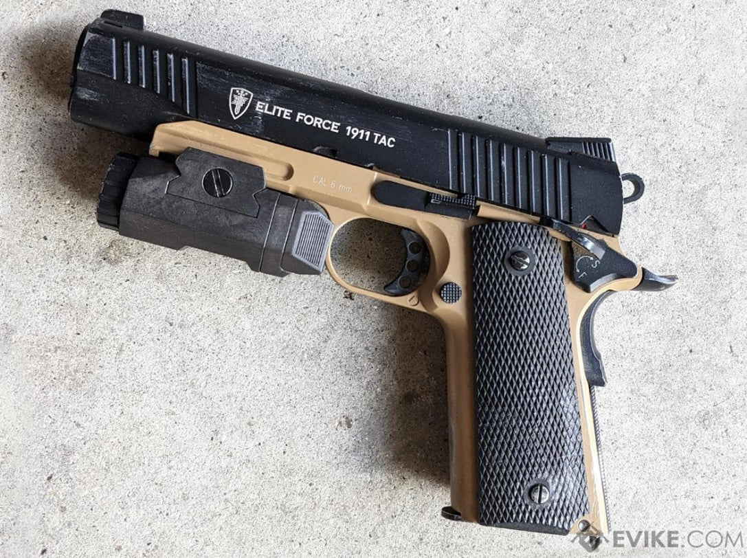 (Open Box) Elite Force Full Metal 1911 Tactical CO2 Airsoft Gas Blowback Pistol Umarex KWC (Color: Desert & Black) (Open Box)